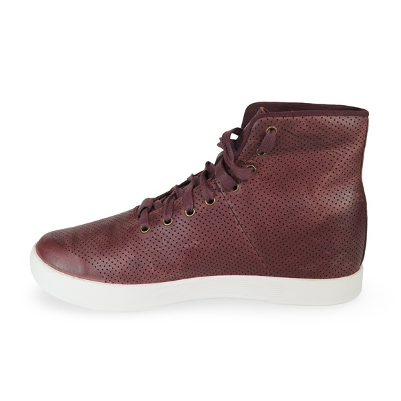 NOBULL Outwork High Top Leather Trainers Mens 8 Womens 9.5 Burgundy Perforated - Picture 6 of 11